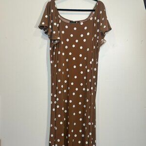 Attitudes By Renee Petite Como Jersey Flutter Sleeve Maxi Dress Size 2X